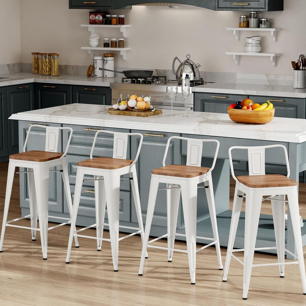 Home Bar Stools - ชุดเก้าอี้บาร์ขนาด 26 นิ้ว จำนวน 4 ตัว