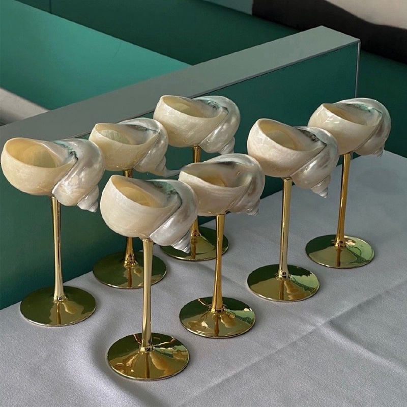 Home Bar And Cabinet - ธรรมชาติ Conch แก้วไวน์บาร์และอุปกรณ์ร้านอาหารร้านอาหารบ้านตกแต่งตาราง Creative จอแสดงผลไวน์ตู้