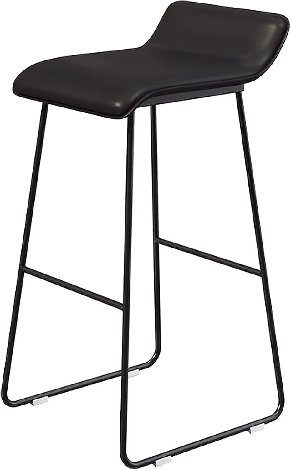 Home Bar Stools - เก้าอี้บาร์สไตล์อุตสาหกรรม หุ้มหนัง PU พร้อมพนักพิงและที่วางเท้า สำหรับผับ ร้านกาแฟ