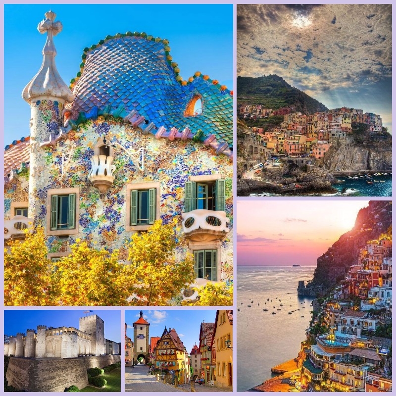 Home Barcelona - ภาพวาดเพชรบาร์เซโลนาภูมิทัศน์,สเปน Guell Park 5D DIY Art