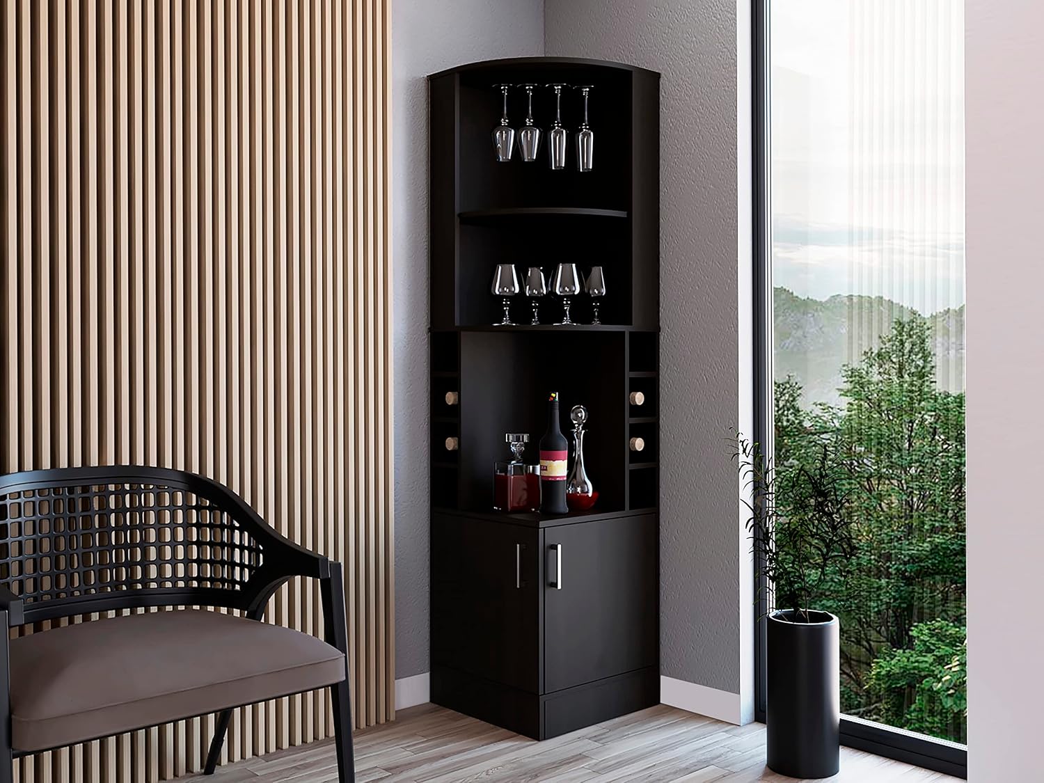 ตู้บาร์เข้ามุมพร้อมชั้นวาง 2 ช - Home Bar And Cabinet บทวิจารณ์และราคา