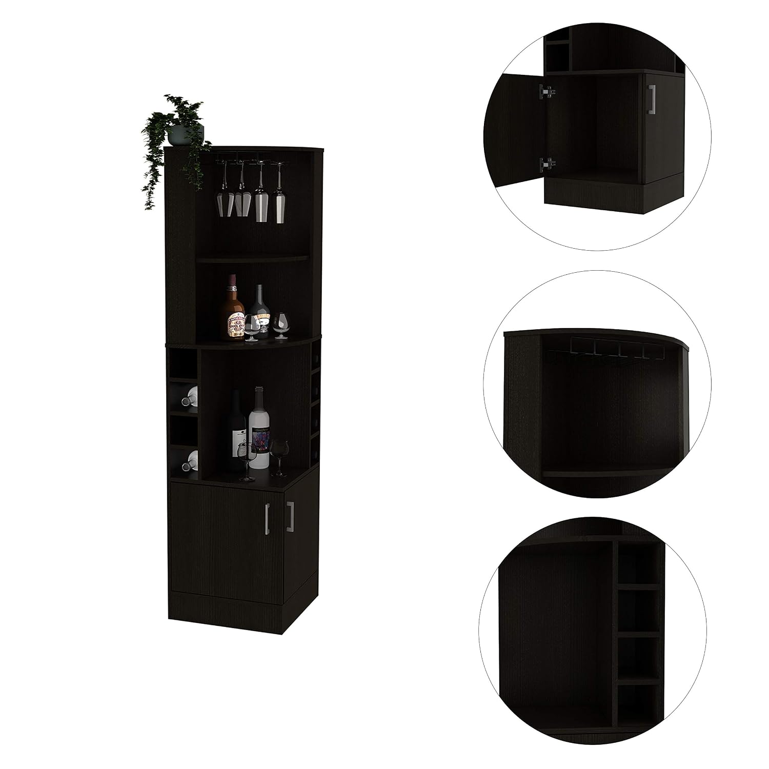 ตู้บาร์เข้ามุมพร้อมชั้นวาง 2 ช - Home Bar And Cabinet บทวิจารณ์และราคา