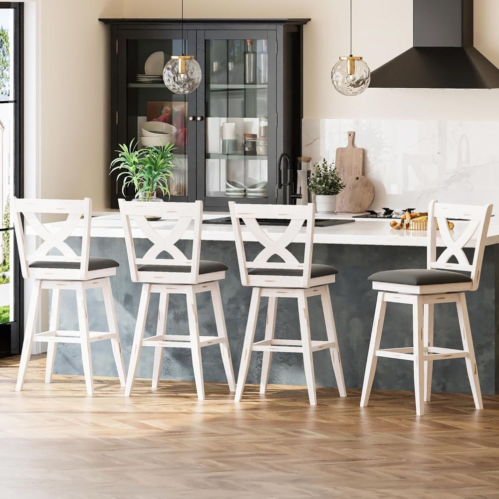 ชุดเก้าอี้บาร์หมุนได้ 2 ตัว สู - Home Bar Stools บทวิจารณ์และราคา