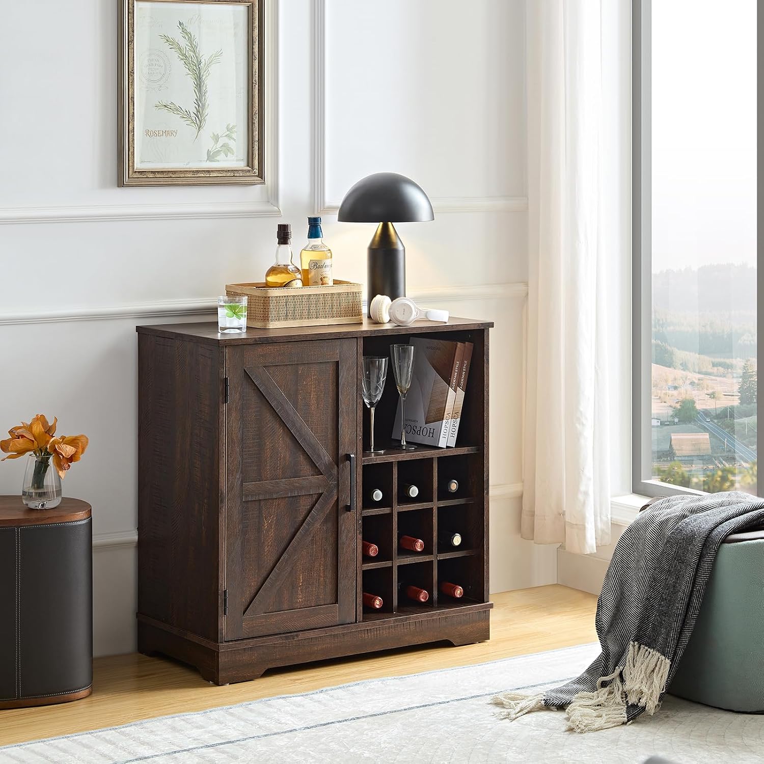 ตู้เก็บไวน์แบบฟาร์มเฮาส์พร้อมท - Home Bar And Cabinet บทวิจารณ์และราคา