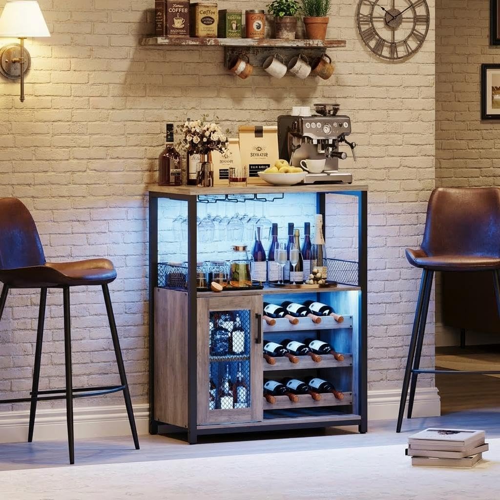 ตู้เก็บไวน์ 3 ชั้น พร้อมไฟ LED - Home Bar And Cabinet บทวิจารณ์และราคา
